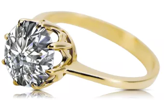 Artisanat vintage Anneau Zircon Or jaune 14 carats vrc157y